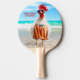 Raquette De Ping Pong Coq Dude Chillin' à la plage dans les maillots de 