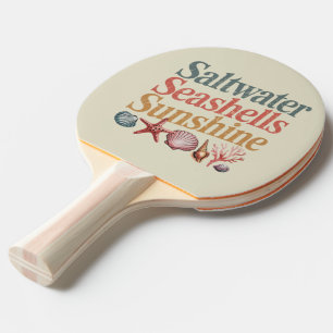 Raquette De Ping Pong Coquillages d'eau de mer Ensoleillement Vacances d