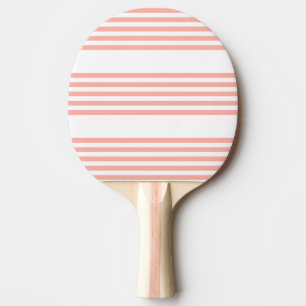 Raquette De Ping Pong Corail et blanc cinq bandes motif