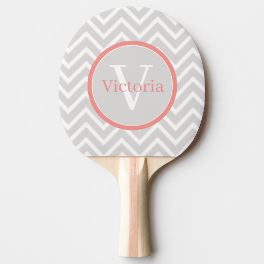 Raquette De Ping Pong Coral Chevron Monogramme (Devant)