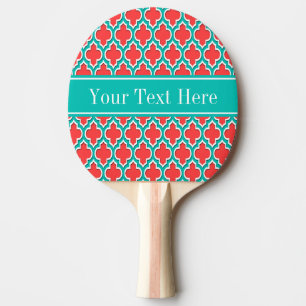 Raquette De Ping Pong Coral rouge, marocain Turquoise #4DS Nom Turquoise