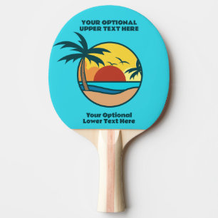 Raquette De Ping Pong Coucher de soleil de plage tropical