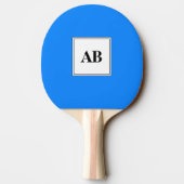 Raquette De Ping Pong Couleur bleu azur solide avec monogramme (Dos)