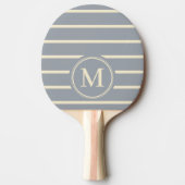 Raquette de Ping Pong couleur gris colombe rayée M (Devant)