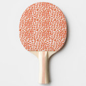 Raquette De Ping Pong Couleur orange et Empreinte de léopard blanc (Devant)