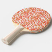 Raquette De Ping Pong Couleur orange et Empreinte de léopard blanc (Devant Angle)