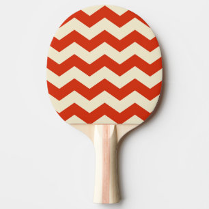 Raquette De Ping Pong Couleur Orange Sanguine à Rayures Zigzag
