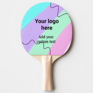 Raquette De Ping Pong Couleur pastel simple ajoutez votre logo texte per