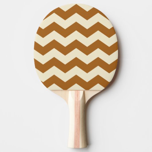 Raquette De Ping Pong Couleur sable brûlé à rayures en zigzag (Devant)