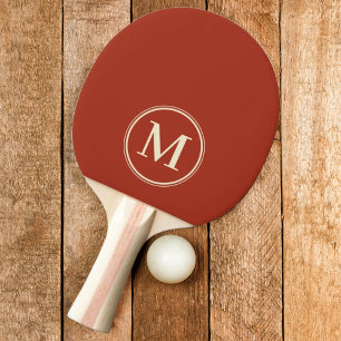 Raquette De Ping Pong Couleur Sienne Brûlée Uni Monogramme