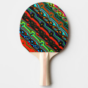 Raquette De Ping Pong Couleur vive Fou coloré Abstrait Motif