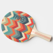 Raquette De Ping Pong Couleurs chaudes du Motif Chevron (Côté)