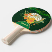Raquette De Ping Pong Couleurs de automne Citrouille blanc Feuillage ver (Devant Angle)