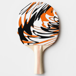 Raquette De Ping Pong Couleurs du Bengale Orange et lignes noires