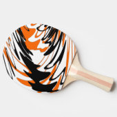 Raquette De Ping Pong Couleurs du Bengale Orange et lignes noires (Côté)