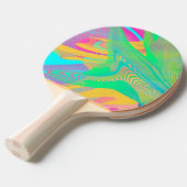 Raquette De Ping Pong COULEURS FLUO - Art Fractal - (Devant Angle)