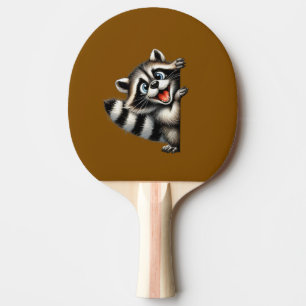 Raquette De Ping Pong Courbe de Noël adorable Raccoon - Gif de Noël mign