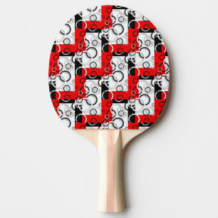 Raquette De Ping Pong Couverture Sherpa Cercles Rouge Noir