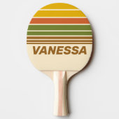 Raquette De Ping Pong Couverture Soleil Levant Horizon avec Nom (Dos)