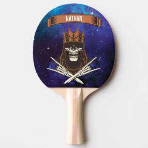 Raquette De Ping Pong Crâne bleu roi monogramme