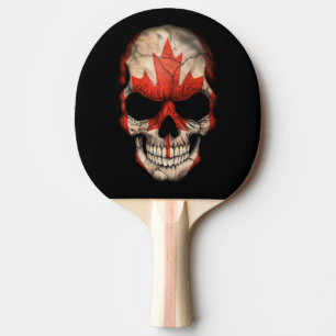 Raquette De Ping Pong Crâne canadien de drapeau