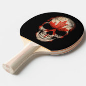 Raquette De Ping Pong Crâne canadien de drapeau (Devant Angle)
