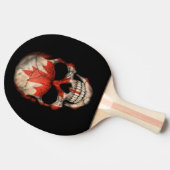Raquette De Ping Pong Crâne canadien de drapeau (Côté)
