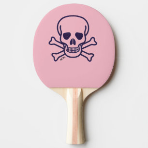 Raquette De Ping Pong Crâne dans les os Ping paddle rose