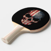 Raquette De Ping Pong Crâne de drapeau américain (Devant Angle)