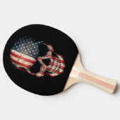Raquette De Ping Pong Crâne de drapeau américain (Côté)