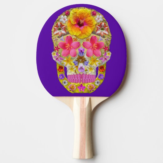 Raquette De Ping Pong Crâne de fleurs 4 - Tropical (Devant)