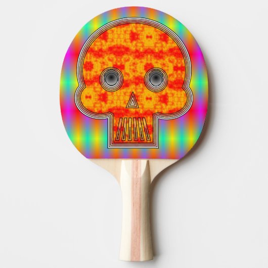 Raquette De Ping Pong Crâne de robot coloré (Devant)