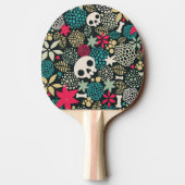 Raquette De Ping Pong Crâne en fleurs (Dos)