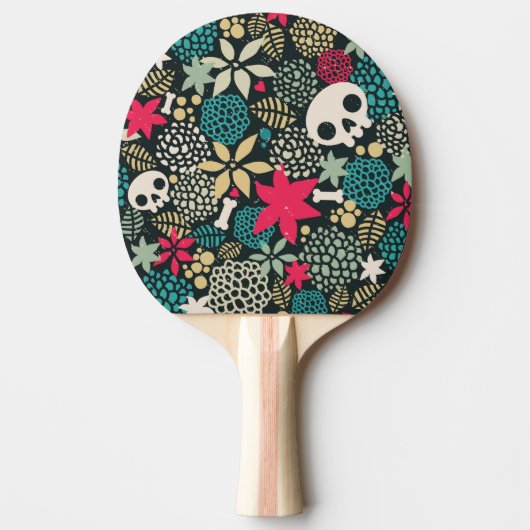 Raquette De Ping Pong Crâne en fleurs (Devant)