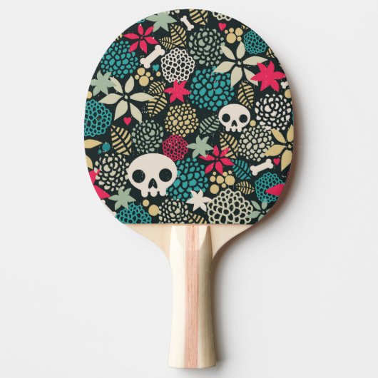 Raquette De Ping Pong Crâne en fleurs (Devant)
