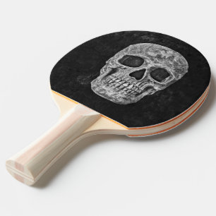 Raquette De Ping Pong Crâne Gothique Noir Et Blanc