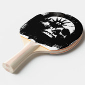 Raquette De Ping Pong Crâne noir et blanc (Devant Angle)