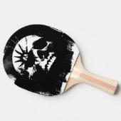 Raquette De Ping Pong Crâne noir et blanc (Côté)