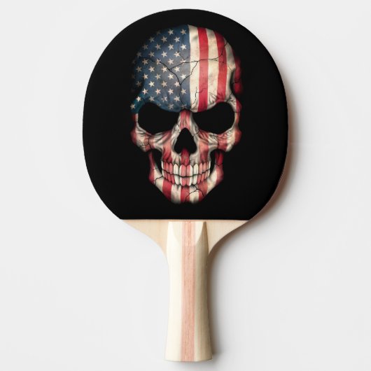 Raquette De Ping Pong Crâne personnalisable de drapeau américain (Devant)