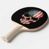 Raquette De Ping Pong Crâne personnalisable de drapeau américain (Devant Angle)