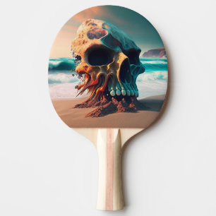 Raquette De Ping Pong Crâne sur la plage