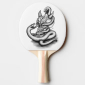 Raquette De Ping Pong Crâne - Tête diabolique avec serpent (Dos)