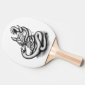 Raquette De Ping Pong Crâne - Tête diabolique avec serpent (Côté)