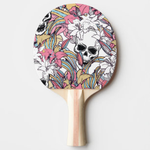 Raquette De Ping Pong Crânes Lily Fleurs : Boho Vintage.