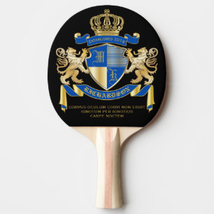 Raquette De Ping Pong Créez votre propre manteau d'emblème bleu de lio
