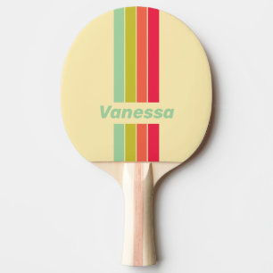 Raquette De Ping Pong Crème au Beurre Chuchotement Broderie Rayée avec N