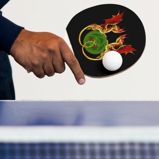 Raquette De Ping Pong Crescent Céleste Lune Et Dragons (Insitu)