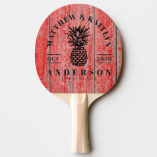 Raquette De Ping Pong Crête de mariage tropicale à l'ananas Red Barn Boa