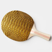 Raquette De Ping Pong Crocodile d'or Alligator Peau Faux Cuir Imprimer (Côté)