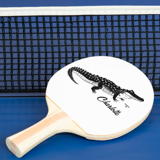 Raquette De Ping Pong Crocodile noir simple (Insitu)